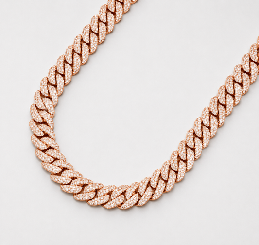 12MM VVS1 MOSAIC SETTING CUBAN – ROSE GOLD