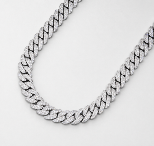 12MM VVS1 MOSAIC SETTING CUBAN – WHITE GOLD
