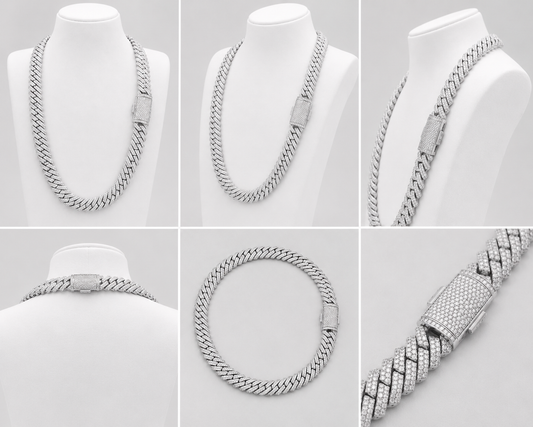12MM VVS PRONG SET CUBAN (WHITE GOLD)