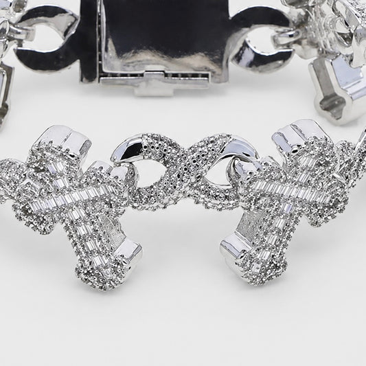 ETERNAL CROSS BRACELET - WHITE GOLD