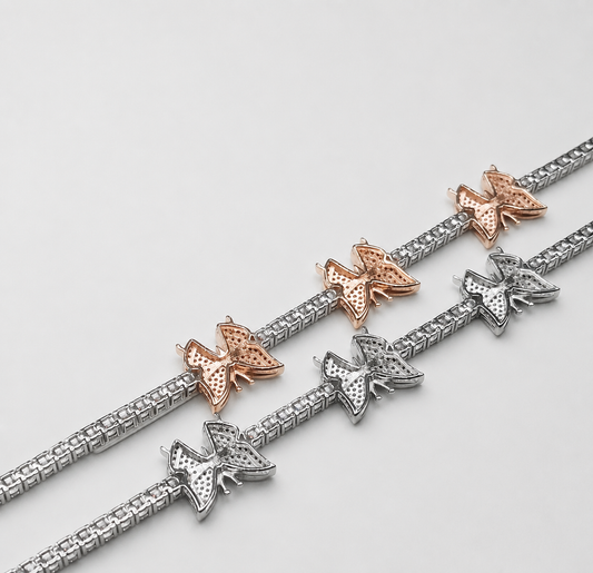 VVS1 BUTTERFLY BRACELET – WHITE GOLD, WHITE/ROSE GOLD