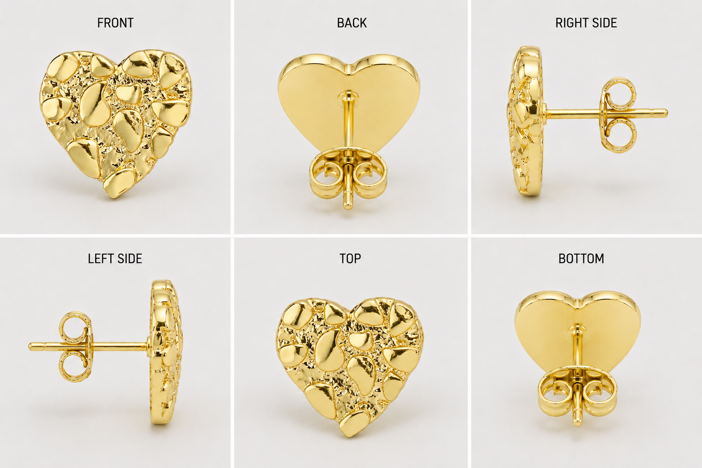 HEART NUGGET EARRINGS (GOLD)