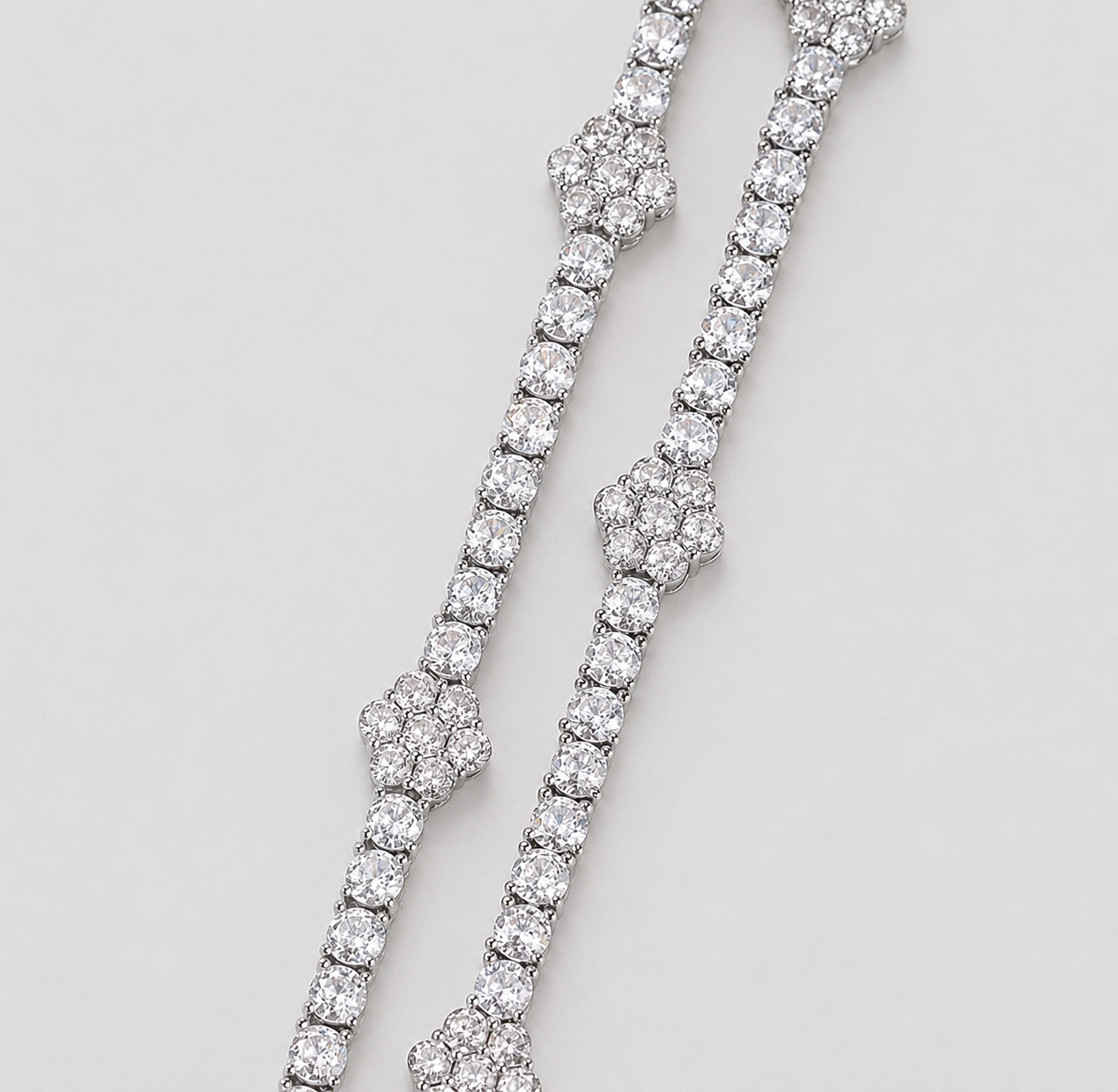 TENNIS HONEYCOMB CHAIN – WHITE GOLD