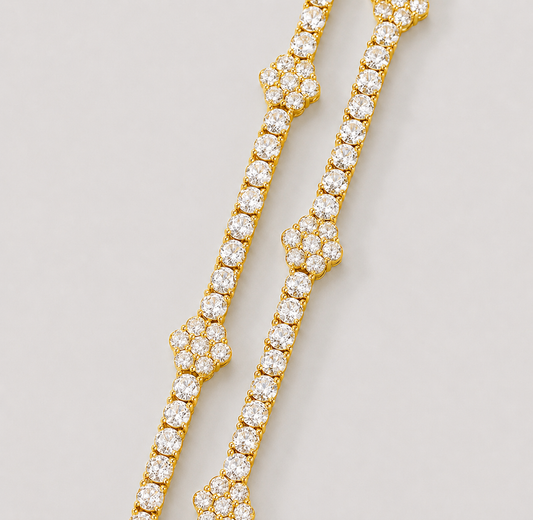 TENNIS HONEYCOMB CHAIN – YELLOW GOLD