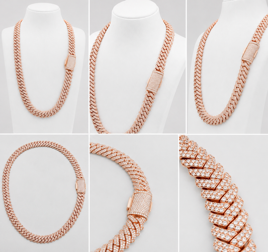 12MM VVS PRONG SET CUBAN (ROSE GOLD)