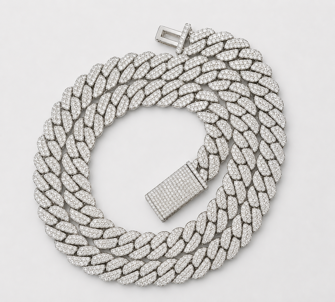 10MM VVS RAISED SETTING ICED CUBAN (18K WHITE GOLD)