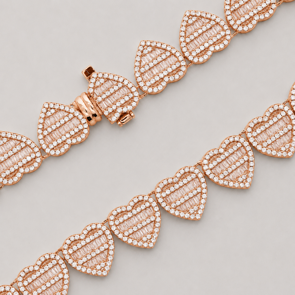 INFINITE HEART BAGUETTE CHAIN – ROSE GOLD