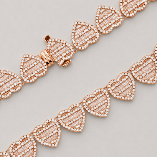 INFINITE HEART BAGUETTE CHAIN – ROSE GOLD