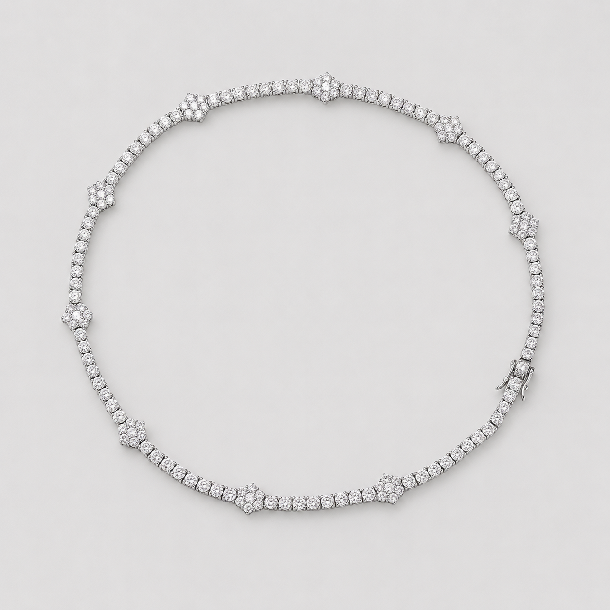 TENNIS HONEYCOMB CHAIN – WHITE GOLD