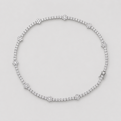 TENNIS HONEYCOMB CHAIN – WHITE GOLD
