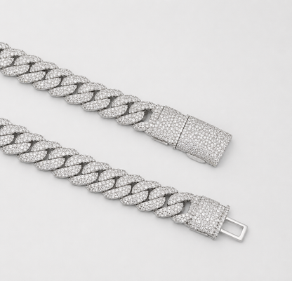 12MM VVS1 MOSAIC SETTING CUBAN – WHITE GOLD