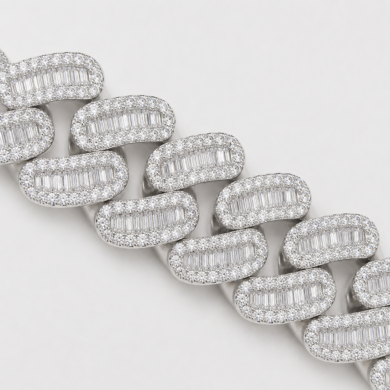 15MM CHANDELIER CUT CUBAN - WHITE GOLD