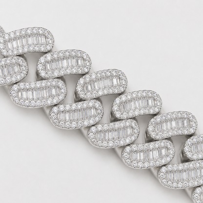 15MM CHANDELIER CUT CUBAN - WHITE GOLD