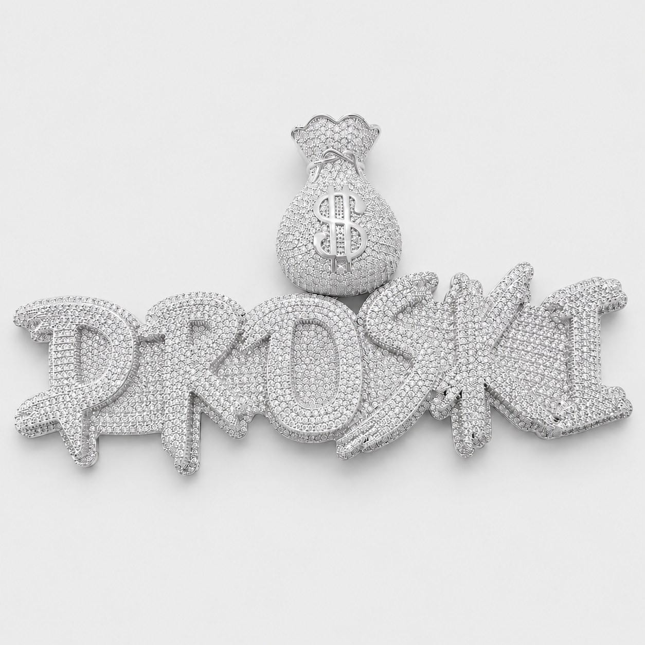2 LAYER MONEY BAG CUSTOM PENDANT – ROSE, WHITE, YELLOW GOLD