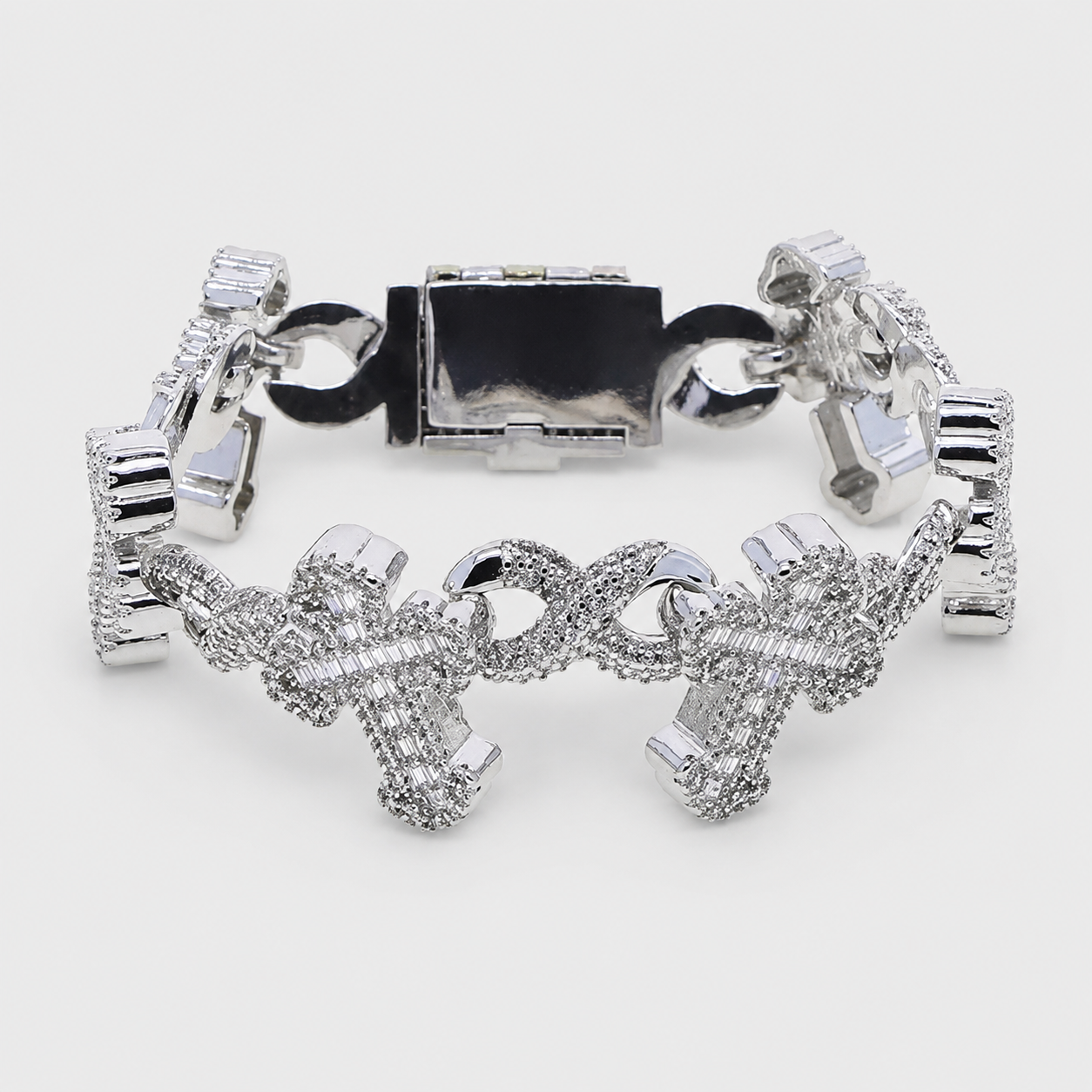 ETERNAL CROSS BRACELET - WHITE GOLD