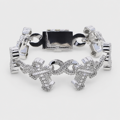 ETERNAL CROSS BRACELET - WHITE GOLD
