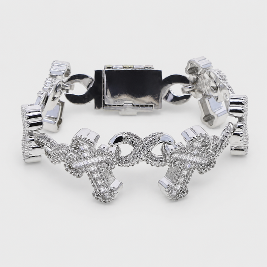 ETERNAL CROSS BRACELET - WHITE GOLD