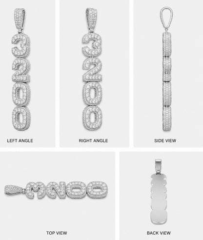 PAVE SETTING STACKED CUSTOM PENDANT (ROSE, WHITE, YELLOW GOLD)