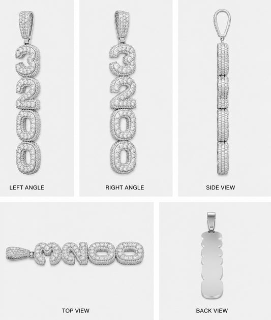 PAVE SETTING STACKED CUSTOM PENDANT (ROSE, WHITE, YELLOW GOLD)