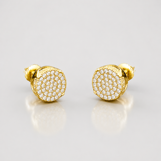 VVS1 CLUSTER STUD EARRINGS - YELLOW GOLD