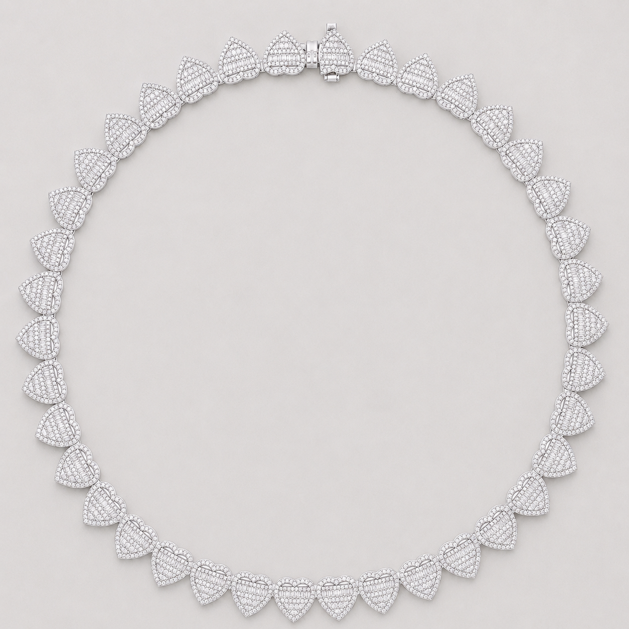 INFINITE HEART BAGUETTE CHAIN – WHITE GOLD