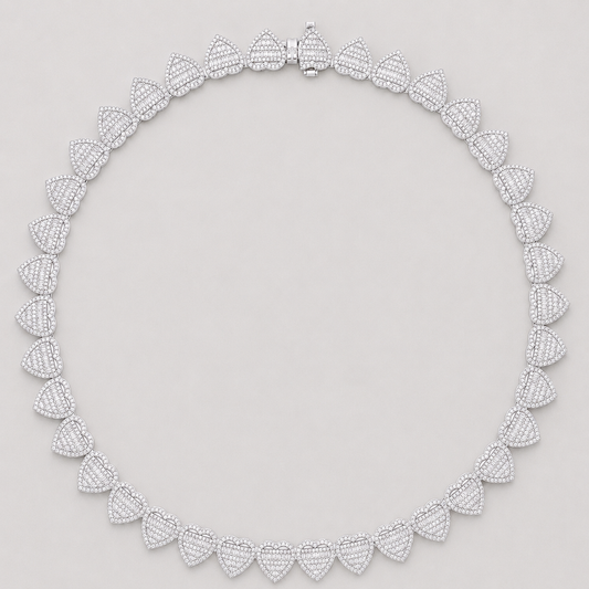 INFINITE HEART BAGUETTE CHAIN – WHITE GOLD