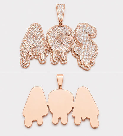 FULLY FLOODED DRIP CUSTOM PENDANT – ROSE, WHITE, YELLOW GOLD