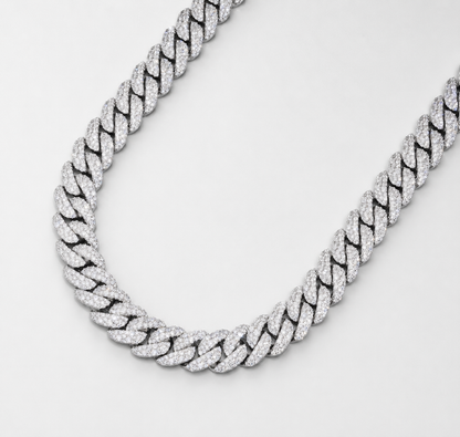 12MM VVS1 MOSAIC SETTING CUBAN – WHITE GOLD