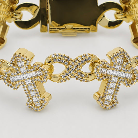 ETERNAL CROSS BRACELET - YELLOW GOLD