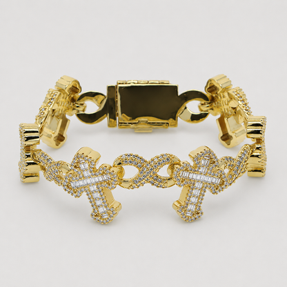 ETERNAL CROSS BRACELET - YELLOW GOLD