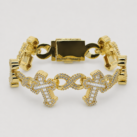 ETERNAL CROSS BRACELET - YELLOW GOLD