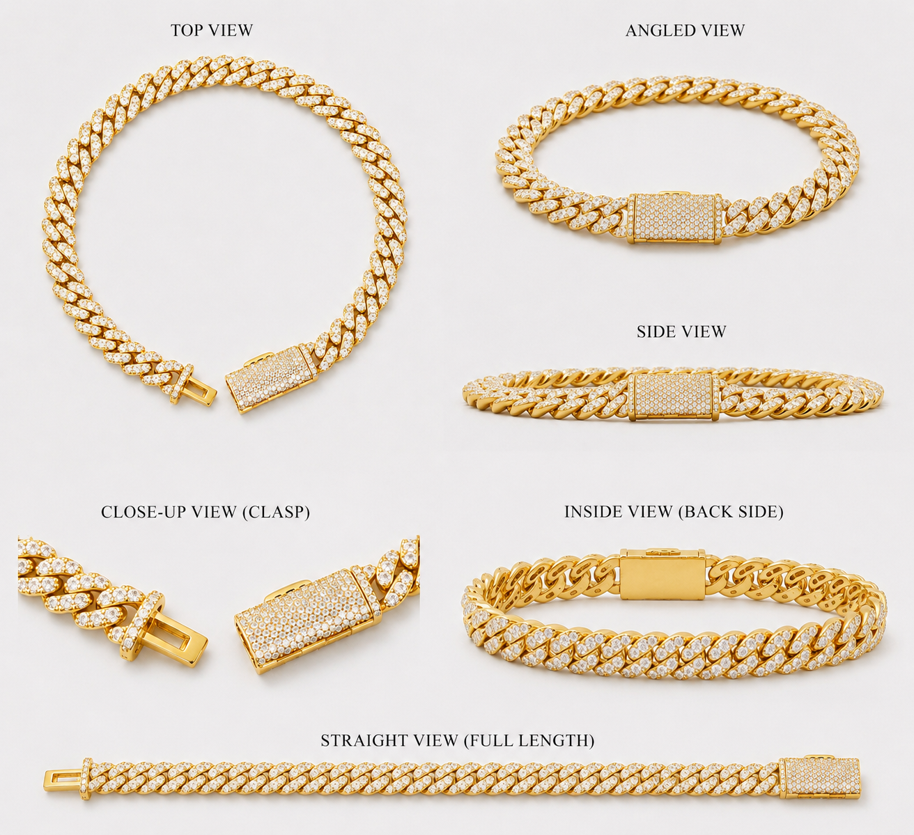 6MM VVS1 PAVE SETTING BRACELET - YELLOW GOLD