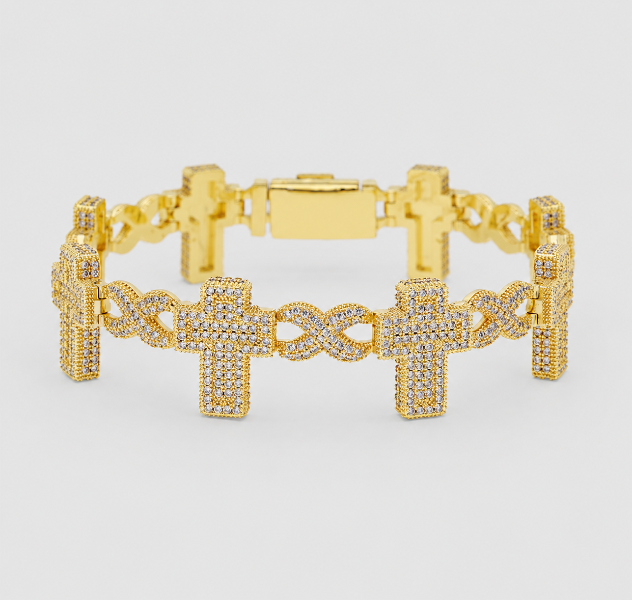 INFINITY CROSS LINK BRACELET - YELLOW GOLD
