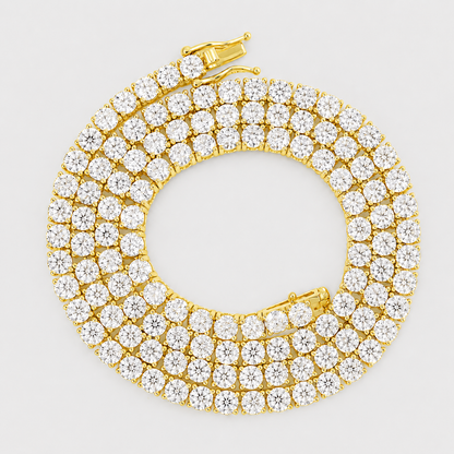 4MM VVS1 TENNIS CHAIN - YELLOW GOLD