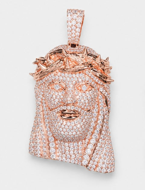 VVS1 CROWNED JESUS PENDANT – ROSE, WHITE, YELLOW GOLD
