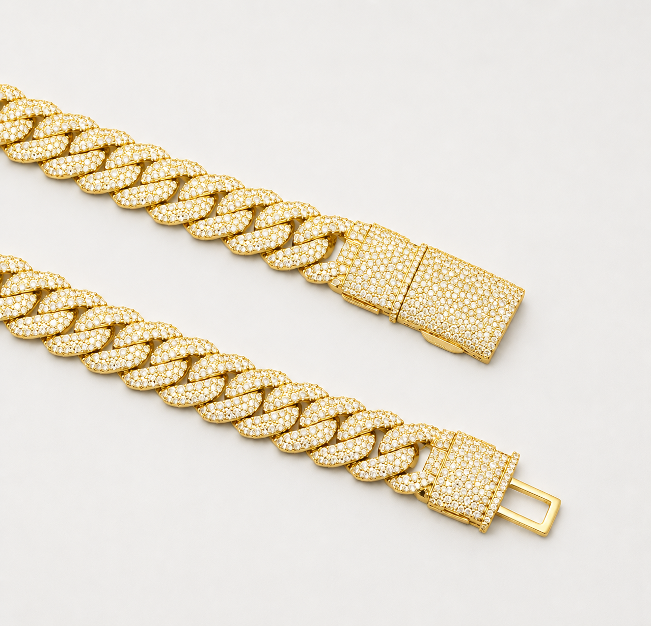12MM VVS1 MOSAIC SETTING CUBAN – YELLOW GOLD