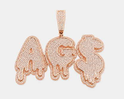 FULLY FLOODED DRIP CUSTOM PENDANT – ROSE, WHITE, YELLOW GOLD