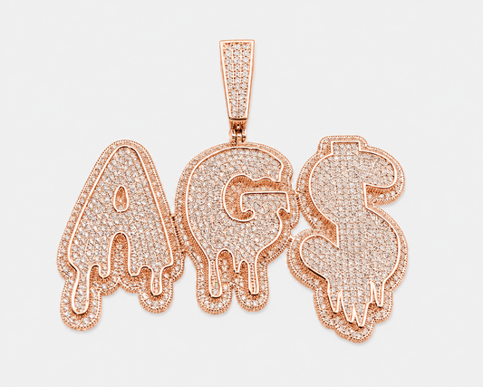 FULLY FLOODED DRIP CUSTOM PENDANT – ROSE, WHITE, YELLOW GOLD