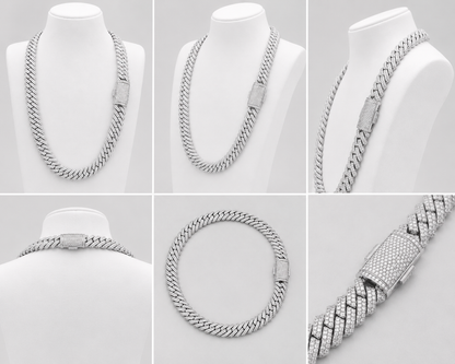 12MM VVS PRONG SET CUBAN (WHITE GOLD)