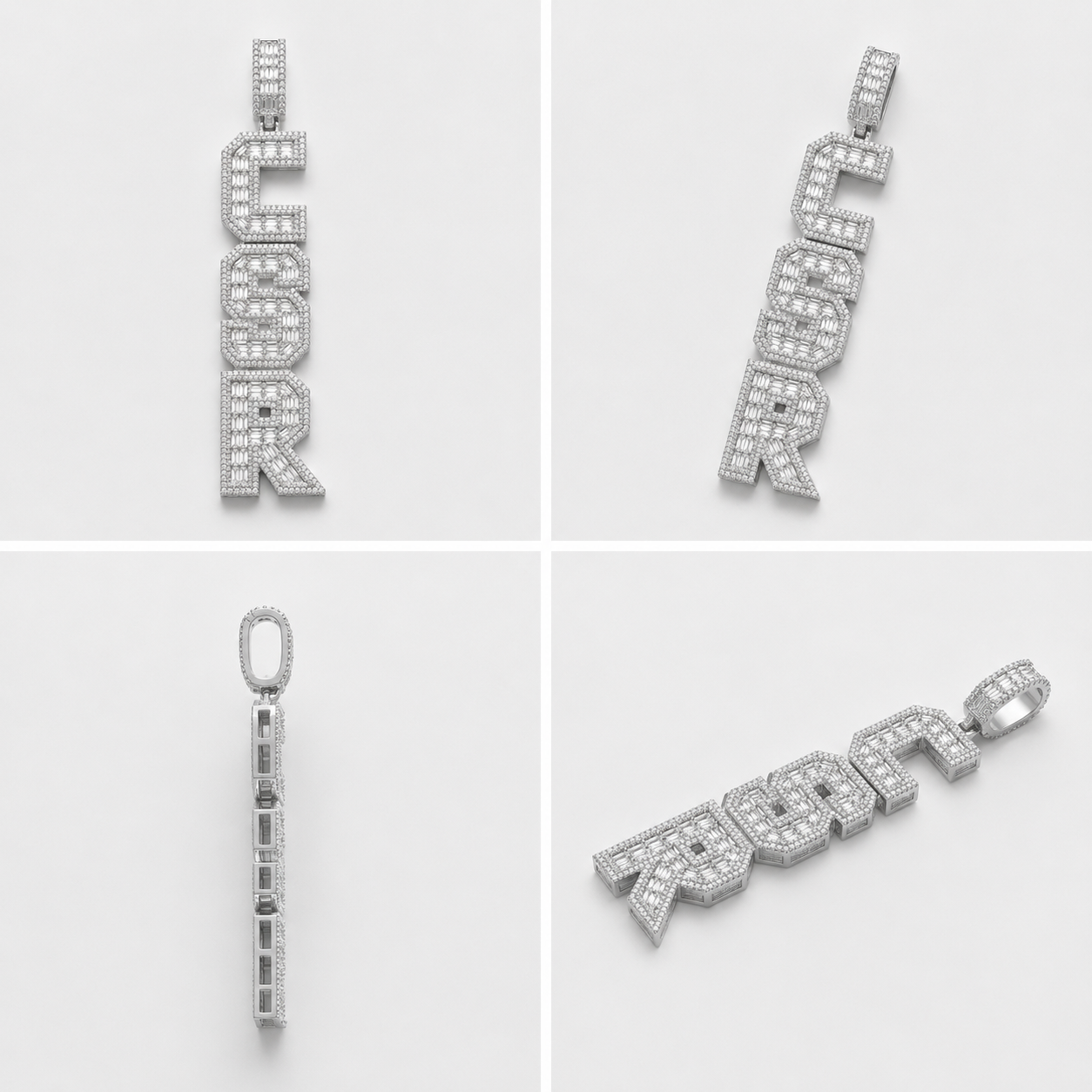 FULLY FLOODED ICED CUSTOM STACK PENDANT (ROSE, WHITE, YELLOW GOLD)