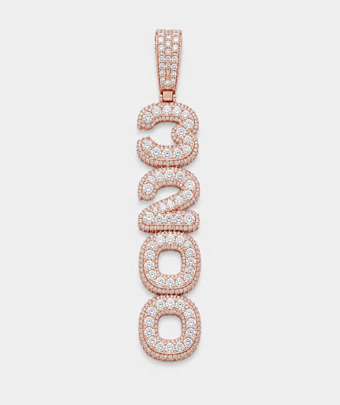 PAVE SETTING STACKED CUSTOM PENDANT (ROSE, WHITE, YELLOW GOLD)
