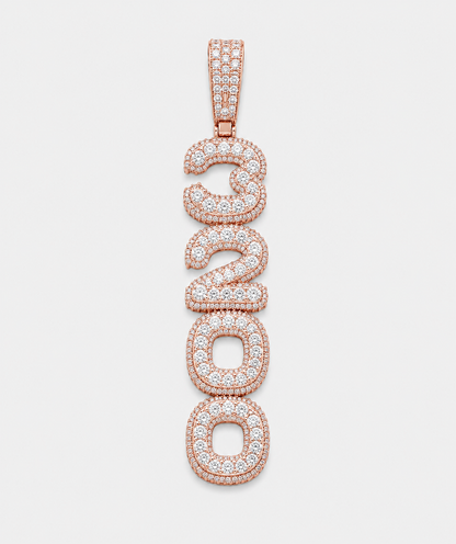 PAVE SETTING STACKED CUSTOM PENDANT (ROSE, WHITE, YELLOW GOLD)