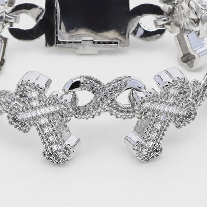 ETERNAL CROSS BRACELET - WHITE GOLD