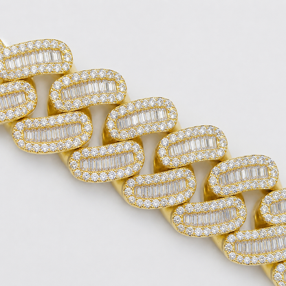 15MM CHANDELIER CUT CUBAN - YELLOW GOLD
