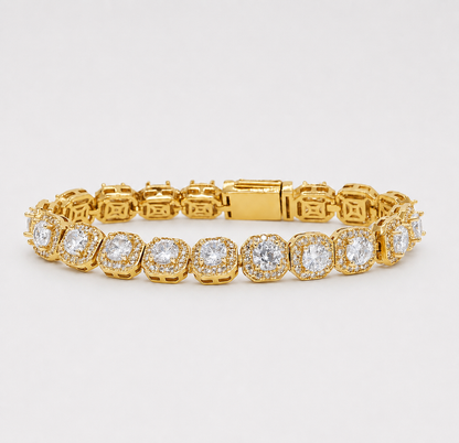 7MM BAGUETTE TENNIS BRACELET – YELLOW GOLD
