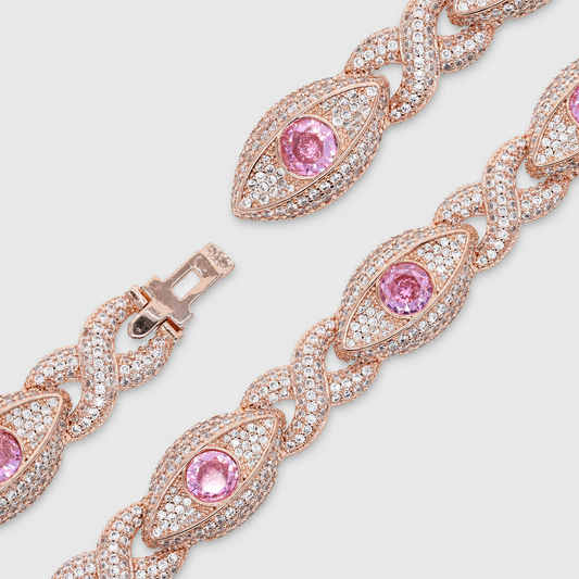 SAPPHIRE EVIL EYE BRACELET – ROSE GOLD