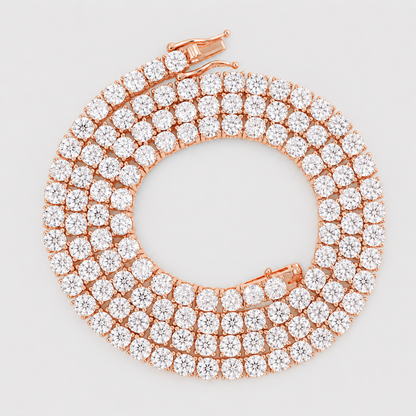 4MM VVS1 TENNIS CHAIN - ROSE GOLD