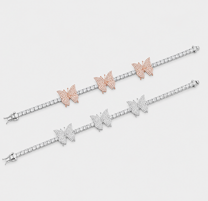 VVS1 BUTTERFLY BRACELET – WHITE GOLD, WHITE/ROSE GOLD