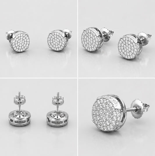 VVS1 CLUSTER STUD EARRINGS - WHITE GOLD