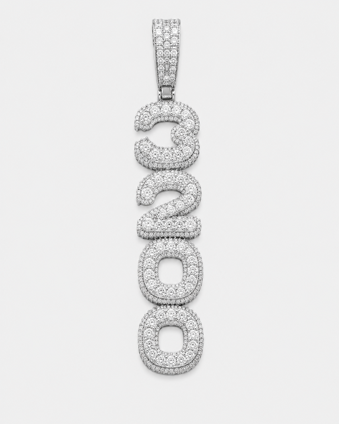 PAVE SETTING STACKED CUSTOM PENDANT (ROSE, WHITE, YELLOW GOLD)